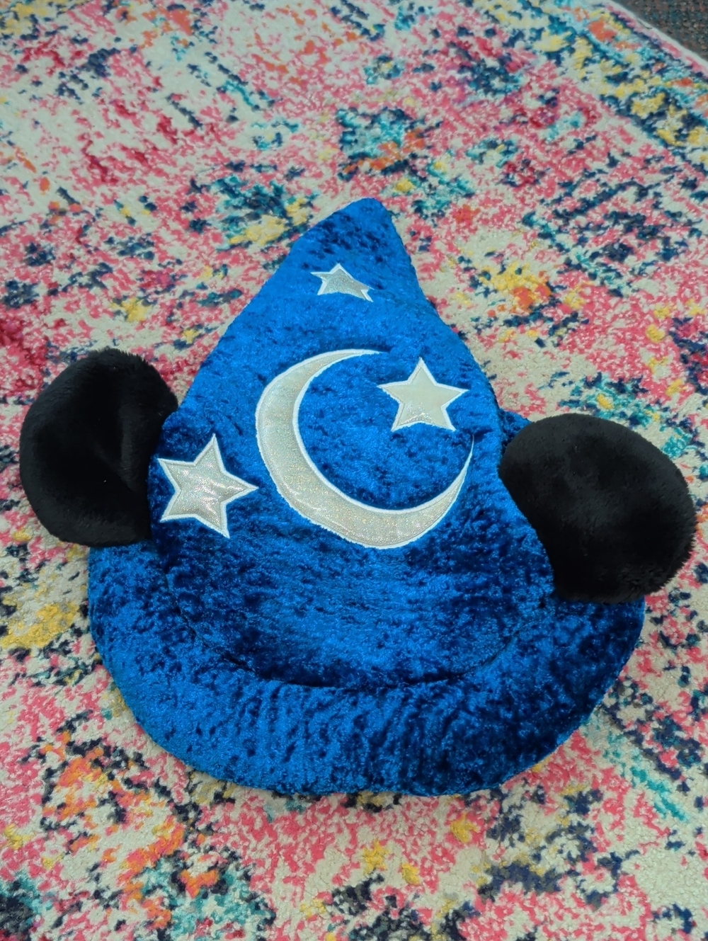 Disney Blue Sorcerer Mickey Ear Hat with Silver Stars
